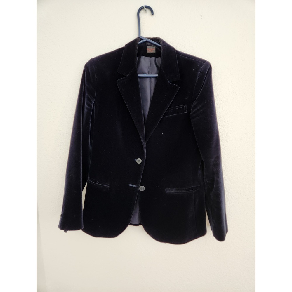 Vintage Black Velvet Blazer Made in‎ Taiwan R.O.C. Size M 80s Classic